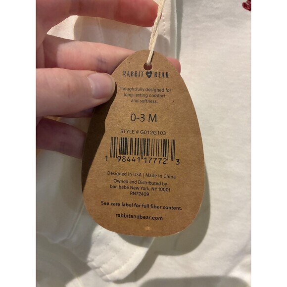 NWT Rabbit & Bear Organic Red Lobster Bodysuit, Shorts, & Hat Outfit - 0-3M - Picture 3 of 4